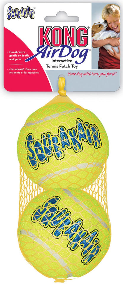 KONG SqueakAir Ball | Durable Squeaker Tennis Ball Dog Toy | Small, Medium, or Large | 2 or 3 Pack - Niksstuff