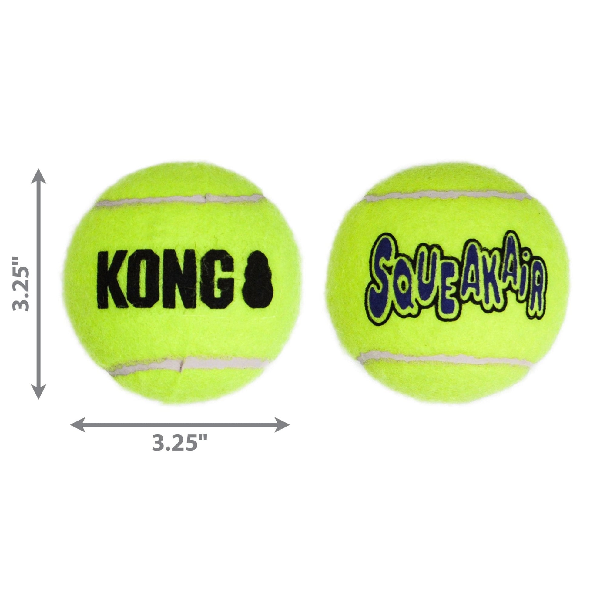 KONG SqueakAir Ball | Durable Squeaker Tennis Ball Dog Toy | Small, Medium, or Large | 2 or 3 Pack - Niksstuff
