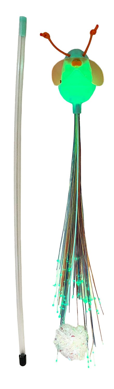 KONG Glow in the Dark Firefly Wand Cat Toy | 18" Wand | Fiber Optic - Niksstuff