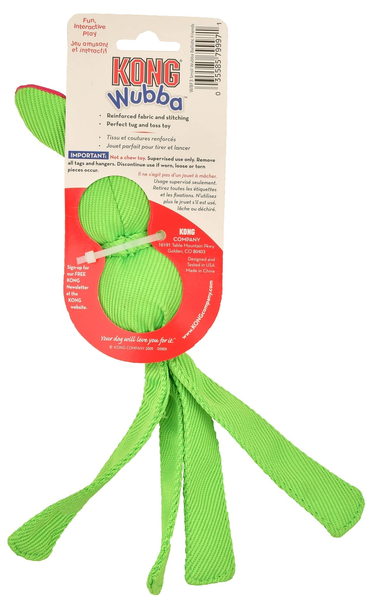 KONG Wubba Ballistic Friends Dog Toy | Squeaker | Toss & Tug | Small/Large/X-Large - Niksstuff