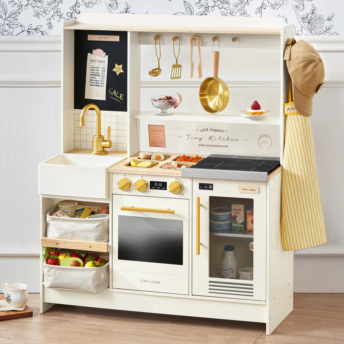 Tiny Land BistroSwitch 2-in-1 Play Kitchen & Bistro with 23 Accessories