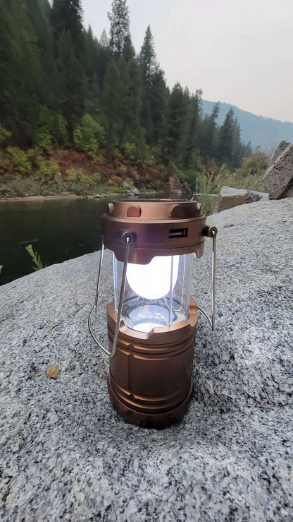 Quake Kits Collapsible Solar Lantern - Rechargeable LED Camping Light
