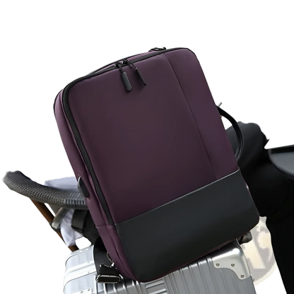 Waterproof Nylon Laptop Backpack | Zipper Bag with Organized Interior | 3 Colors