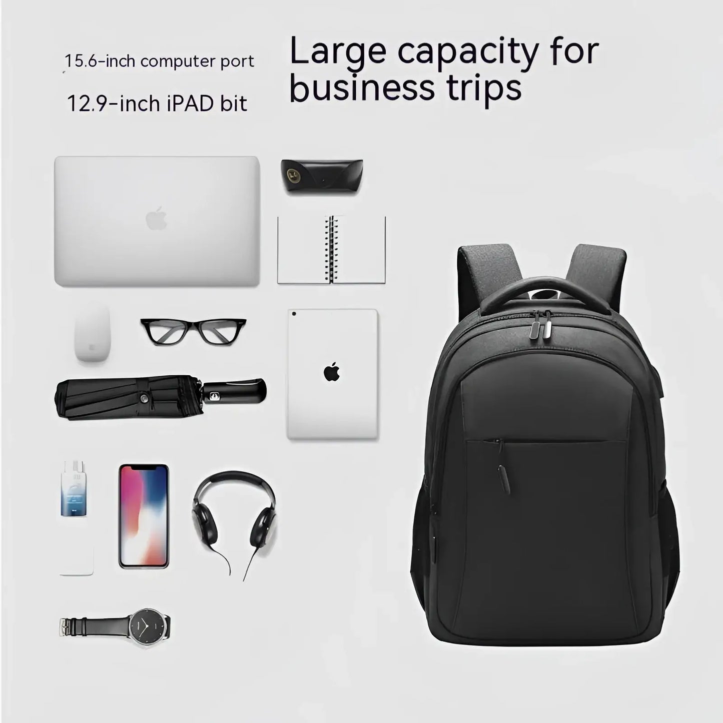 Large Capacity Laptop Backpack | 17" | Oxford Cloth | USB Charging Port | 3 Colors | ARBA Global - Niksstuff