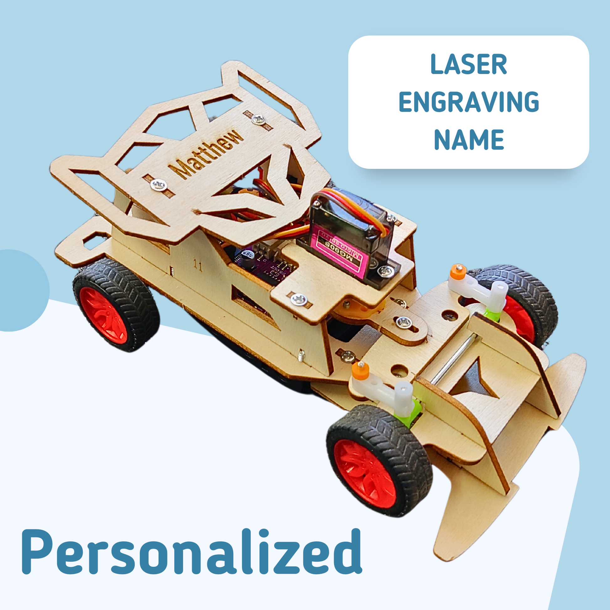 Steering RC Car DIY Kit | Advanced STEM Toy for Kids Ages 12+ - Niksstuff
