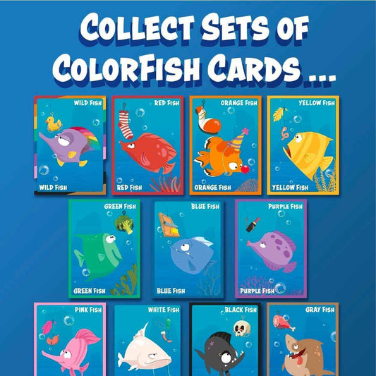 Throw Fish card game card assortment, colorful Colorfish card set grid