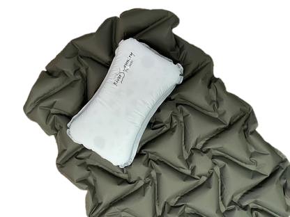 River Country Gear Self-Inflating Camping Pillow – 6 oz, 8”×14”, Adjustable Firmness