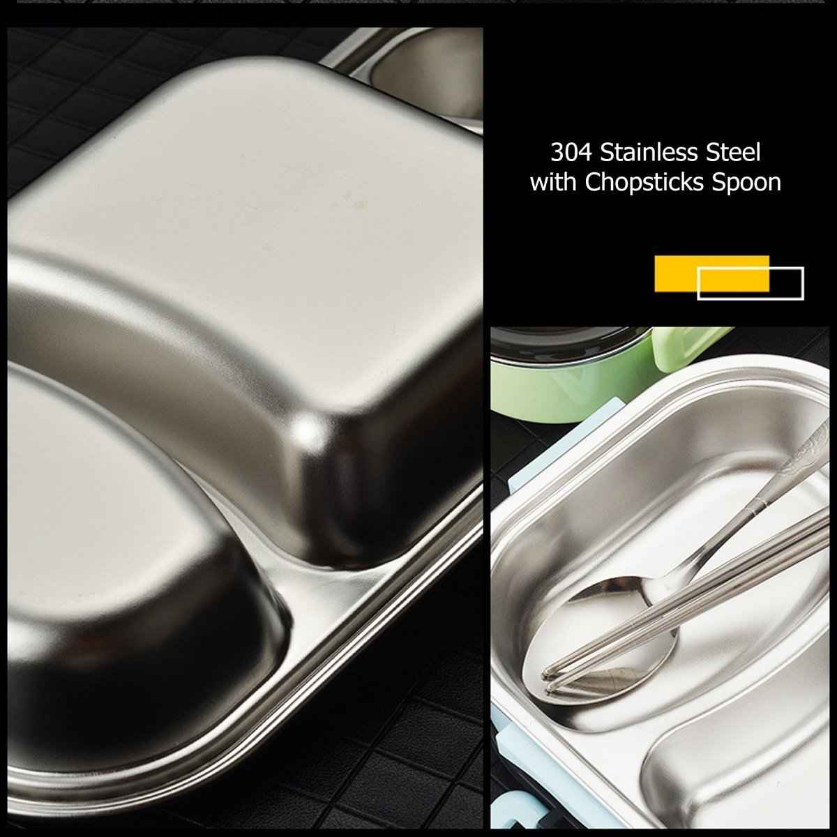 Bento Lunch Box – Includes Thermos Bag, Spoon & Chopsticks