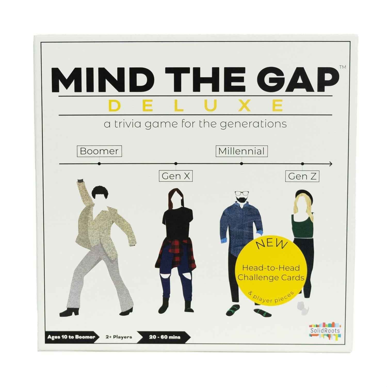 Mind the Gap — A Trivia Game for the Generations | Deluxe Edition | 2+ Players | Ages 10+