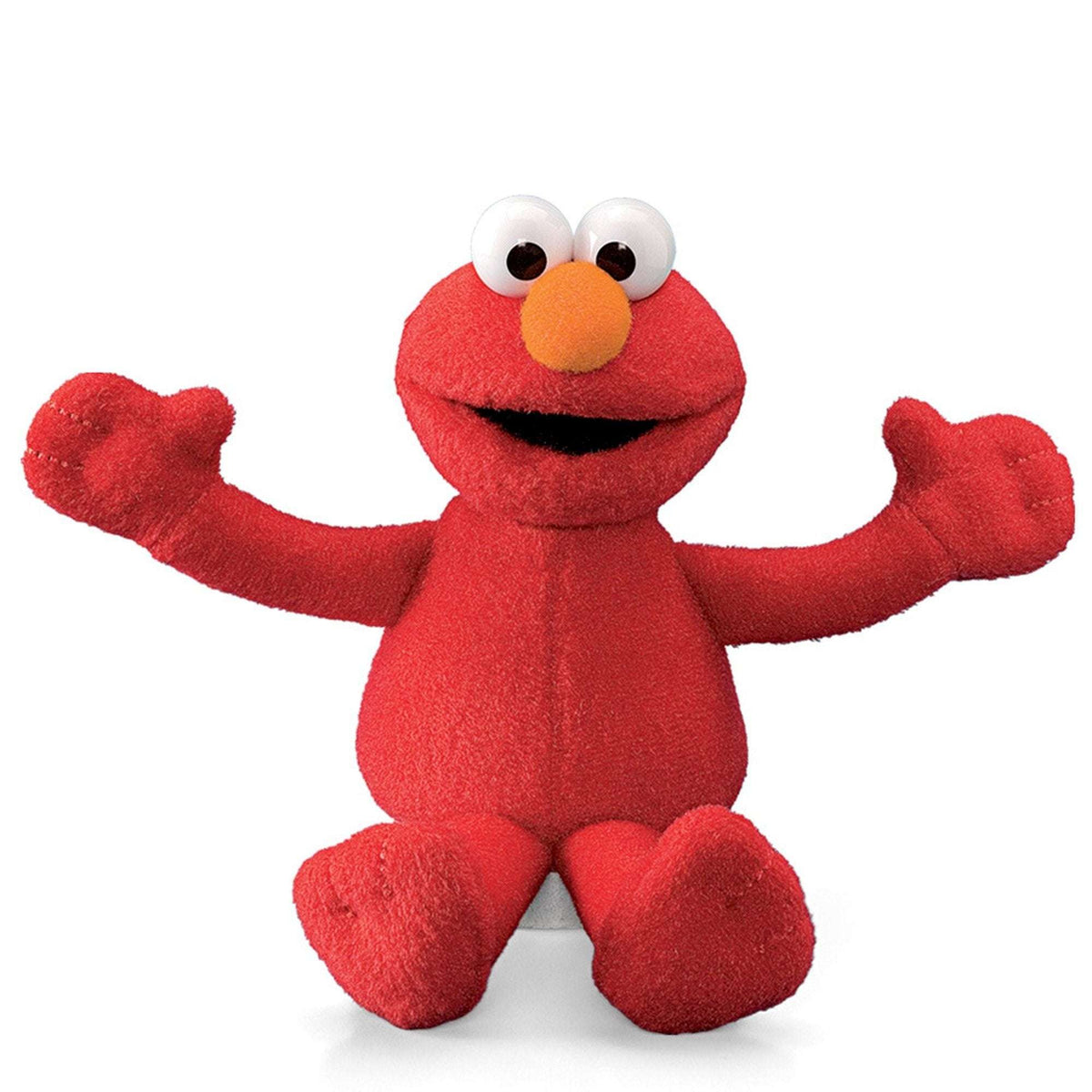 Front view of Elmo plush beanbag toy seated with arms spread
