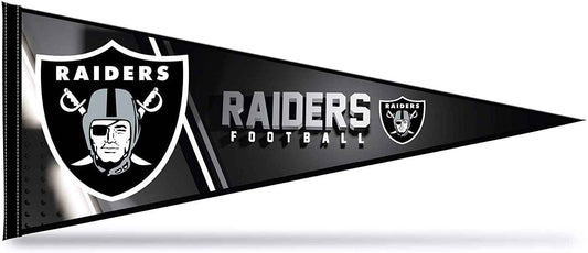 Las Vegas Raiders soft felt pennant with Raiders shield logo and 'RAIDERS' text