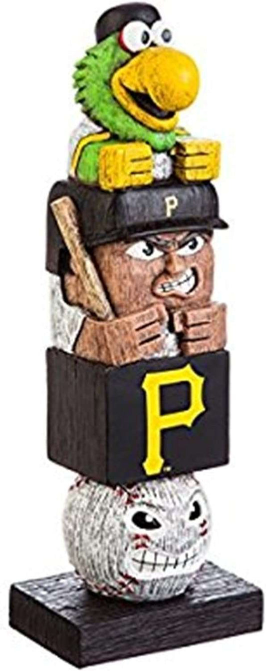 Hand-painted resin tiki totem garden statue with Pittsburgh Pirates letter "P" base
