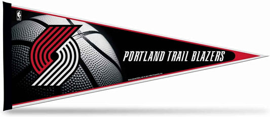 Portland Trail Blazers soft felt pennant, triangular red black white with logo and text