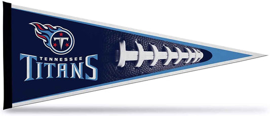 Tennessee Titans soft felt pennant with logo and football design, triangular wall hanging