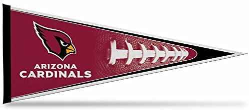 Arizona Cardinals soft felt pennant with maroon logo and football graphic, white edging