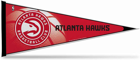 Atlanta Hawks soft felt pennant, red with round logo and ATLANTA HAWKS text