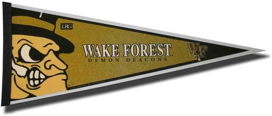 Wake Forest Demon Deacons soft felt pennant with mascot and team text, triangular wall banner