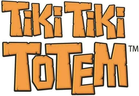 Orange stylized "TIKI TOTEM" title graphic with black outline and TM