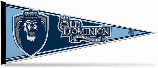 Soft felt pennant with Old Dominion Monarchs logo and blue wordmark, triangular