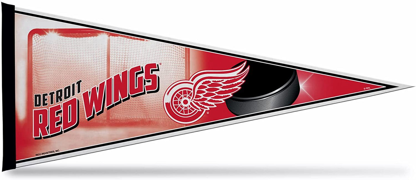 Detroit Red Wings Soft Felt Pennant | 12×30" | Puck Design | Officially Licensed | NHL