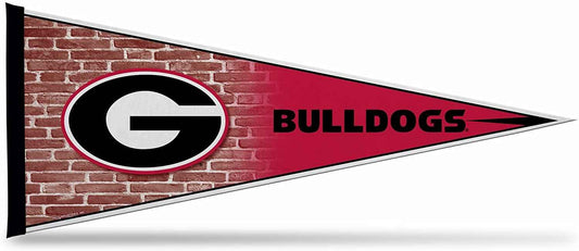 Soft felt pennant with Georgia Bulldogs logo and 'BULLDOGS' text, red/black