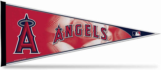 Los Angeles Angels soft felt pennant with red background, blue A, and Angels logo.