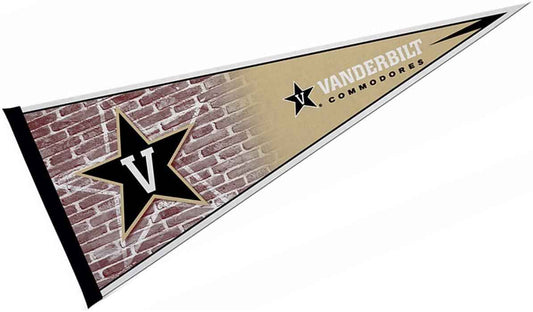 Vanderbilt Commodores soft felt pennant with brick pattern and large V logo