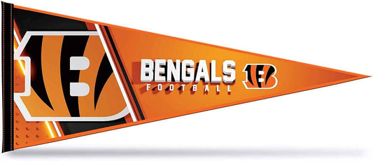 Cincinnati Bengals soft felt pennant, orange and black with Bengals Football wordmark and logo