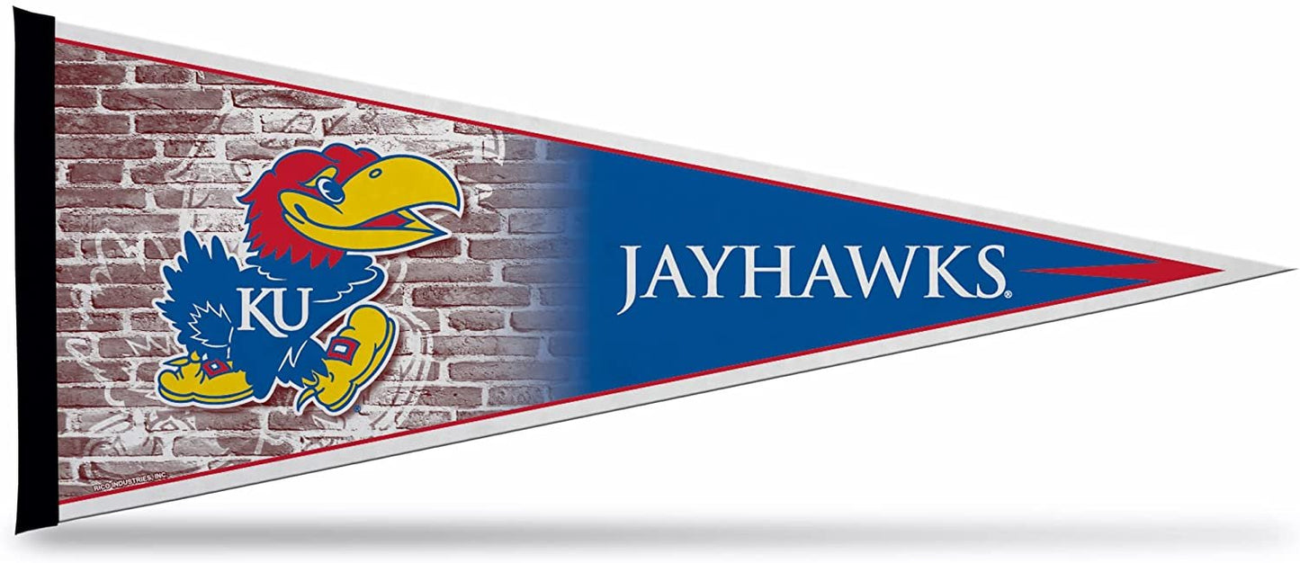 Kansas Jayhawks Soft Felt Pennant | 12×30" | Primary Design | Officially Licensed | NCAA