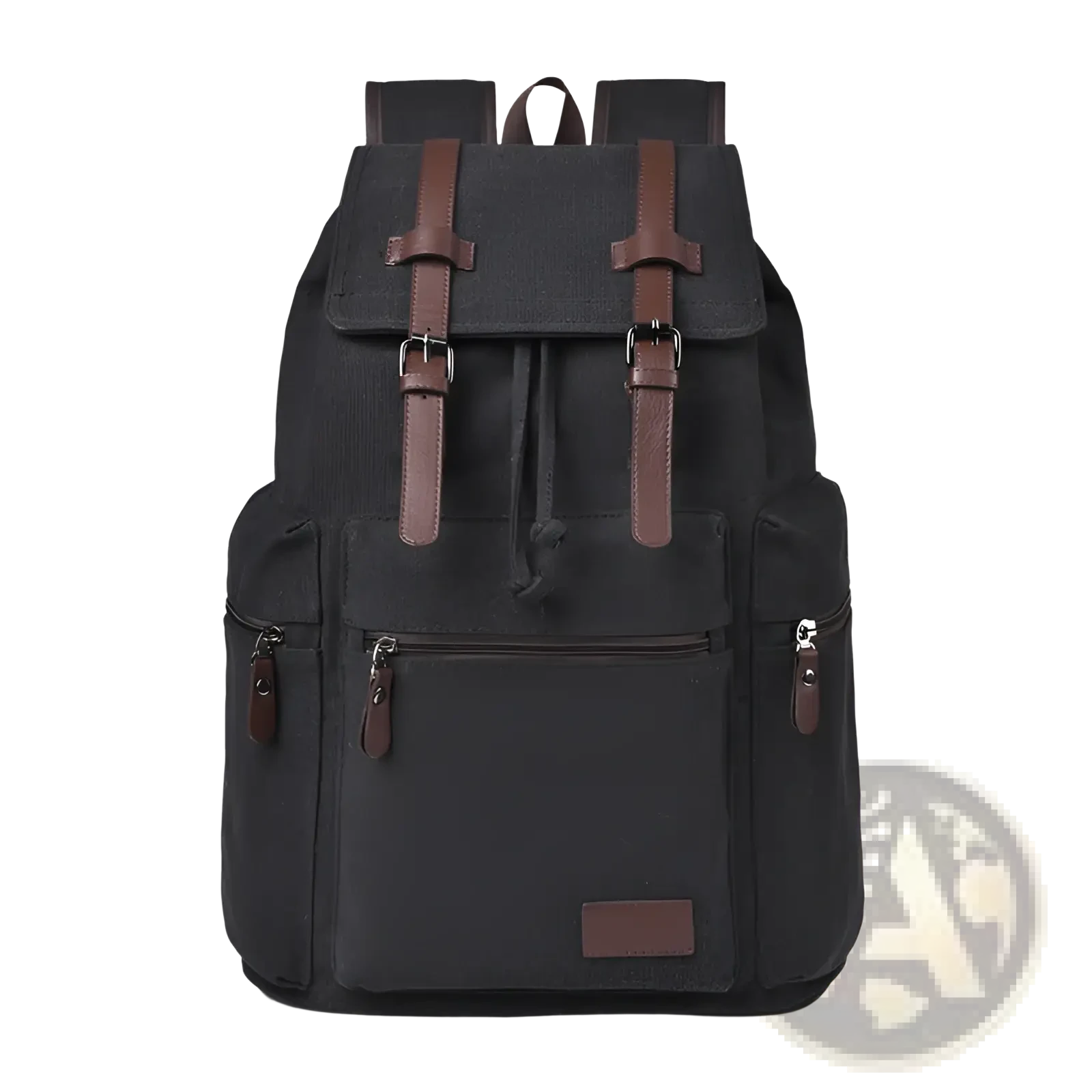 Men's Canvas Travel Backpack | 20-35L Large Capacity | Leather Accents | Black, Gray, Khaki