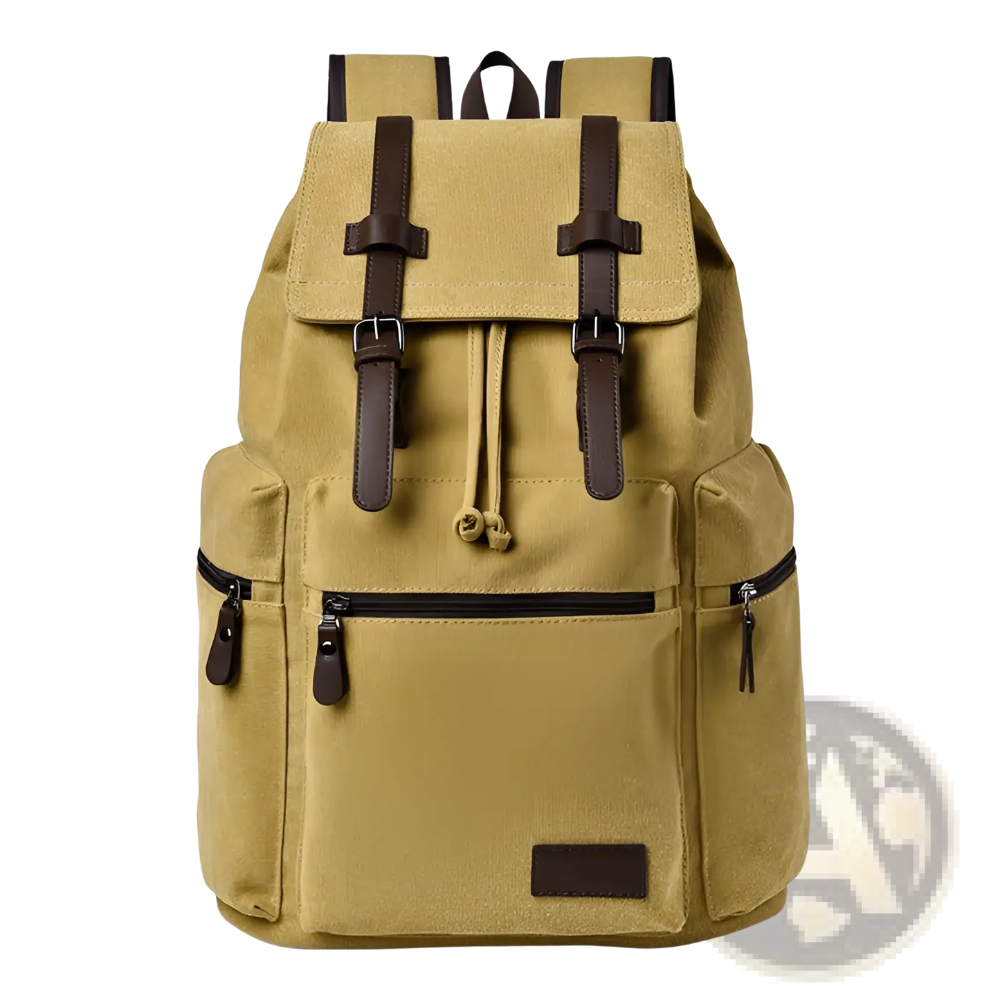 Men's Canvas Travel Backpack | 20-35L Large Capacity | Leather Accents | Black, Gray, Khaki