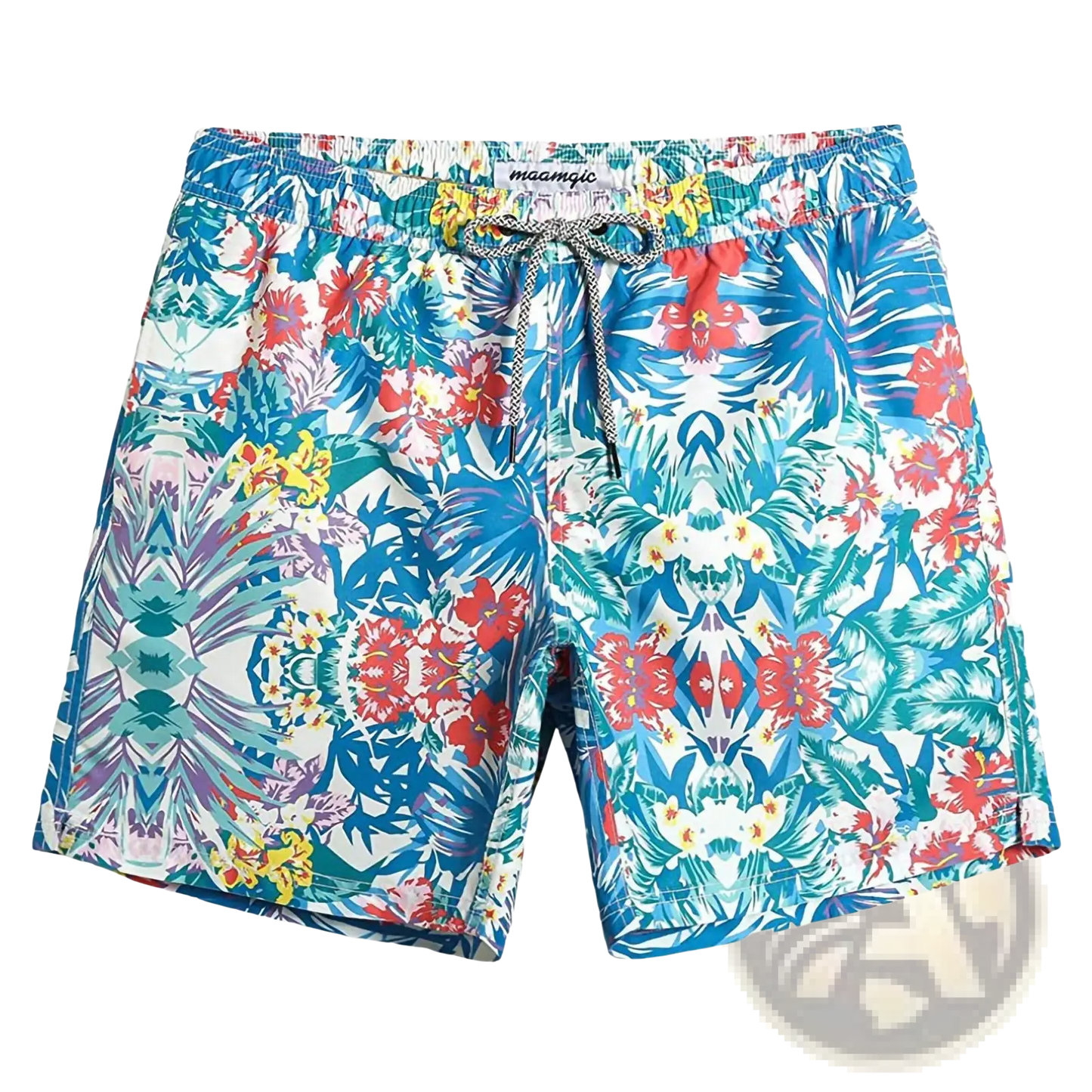 Men's Pink Shark Print Quick-Dry Swim Trunks | Polyester | 6 Colors | S–XXL