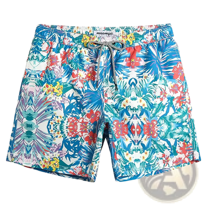 Men's Pink Shark Print Quick-Dry Swim Trunks | Polyester | 6 Colors | S–XXL