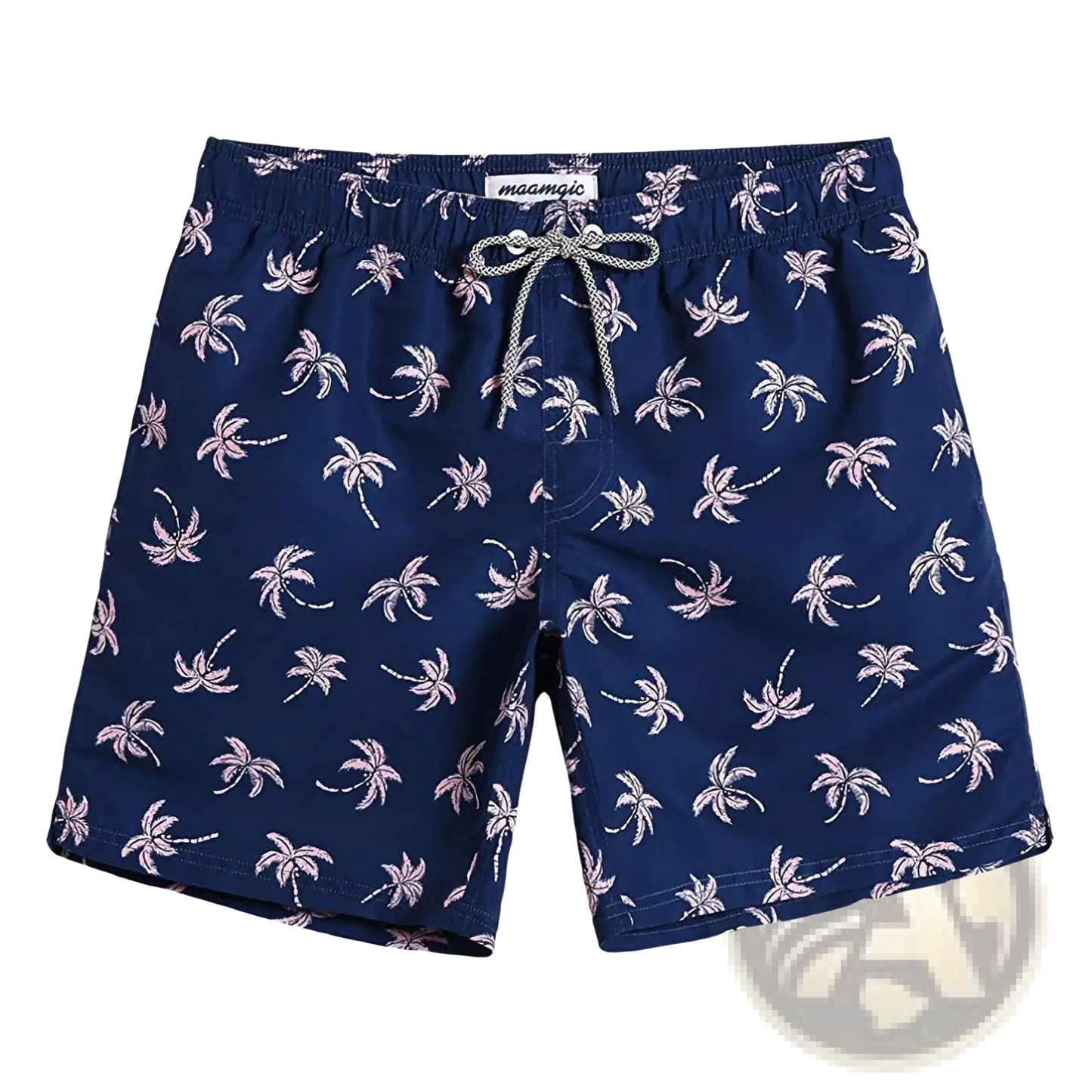 Men's Pink Shark Print Quick-Dry Swim Trunks | Polyester | 6 Colors | S–XXL