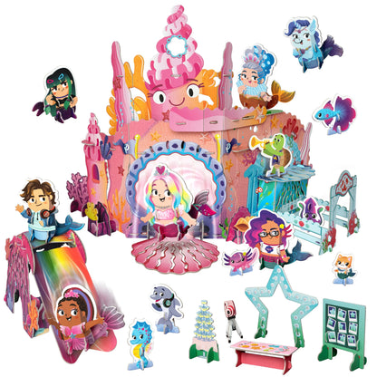 Coral Castle: Majestic Mermaids Buildable Playset | Playper | 17" Castle | 8 Figures | 22 Pieces | Ages 3+ - Niksstuff