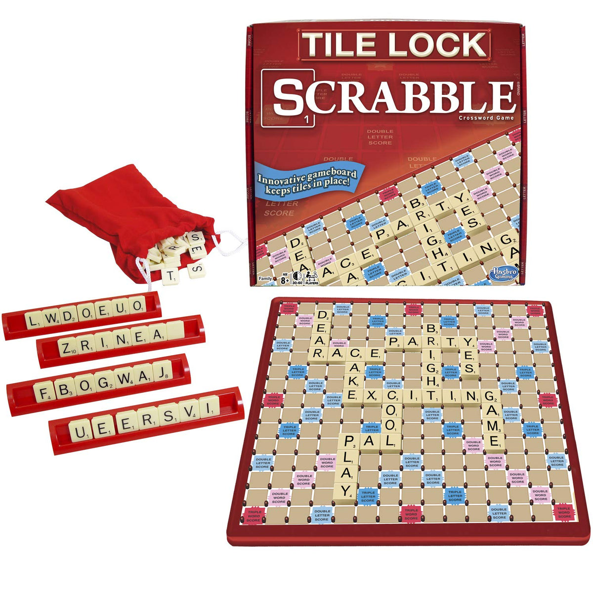 Scrabble Tile Lock Travel Board Game - Portable Edition