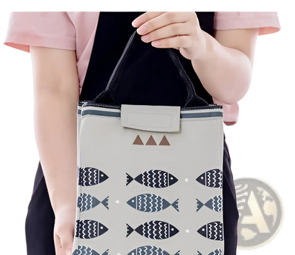 Mini Cartoon Oxford Insulated Picnic Handbag | Fish Pattern | 4 Colors | Velcro Closure | ARBA Global - Niksstuff