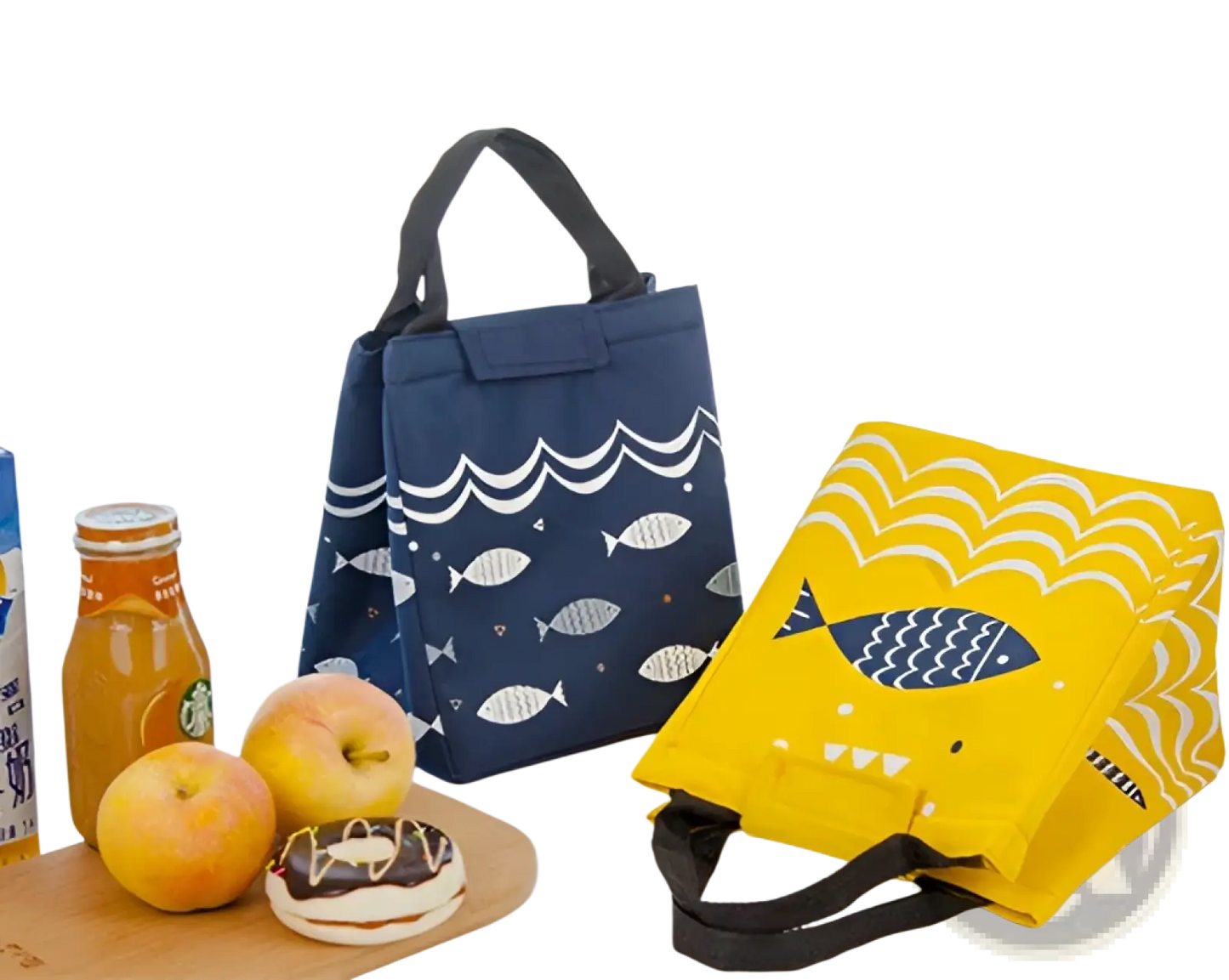 Mini Cartoon Oxford Insulated Picnic Handbag | Fish Pattern | 4 Colors | Velcro Closure | ARBA Global - Niksstuff