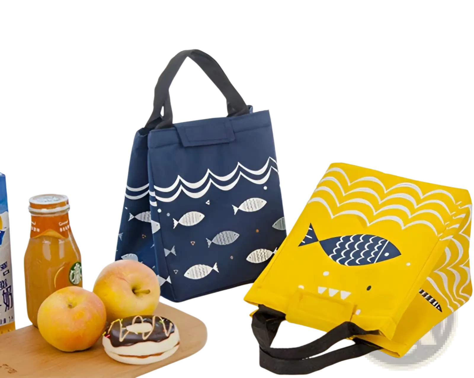 Mini Cartoon Oxford Insulated Picnic Handbag | Fish Pattern | 4 Colors | Velcro Closure | ARBA Global - Niksstuff