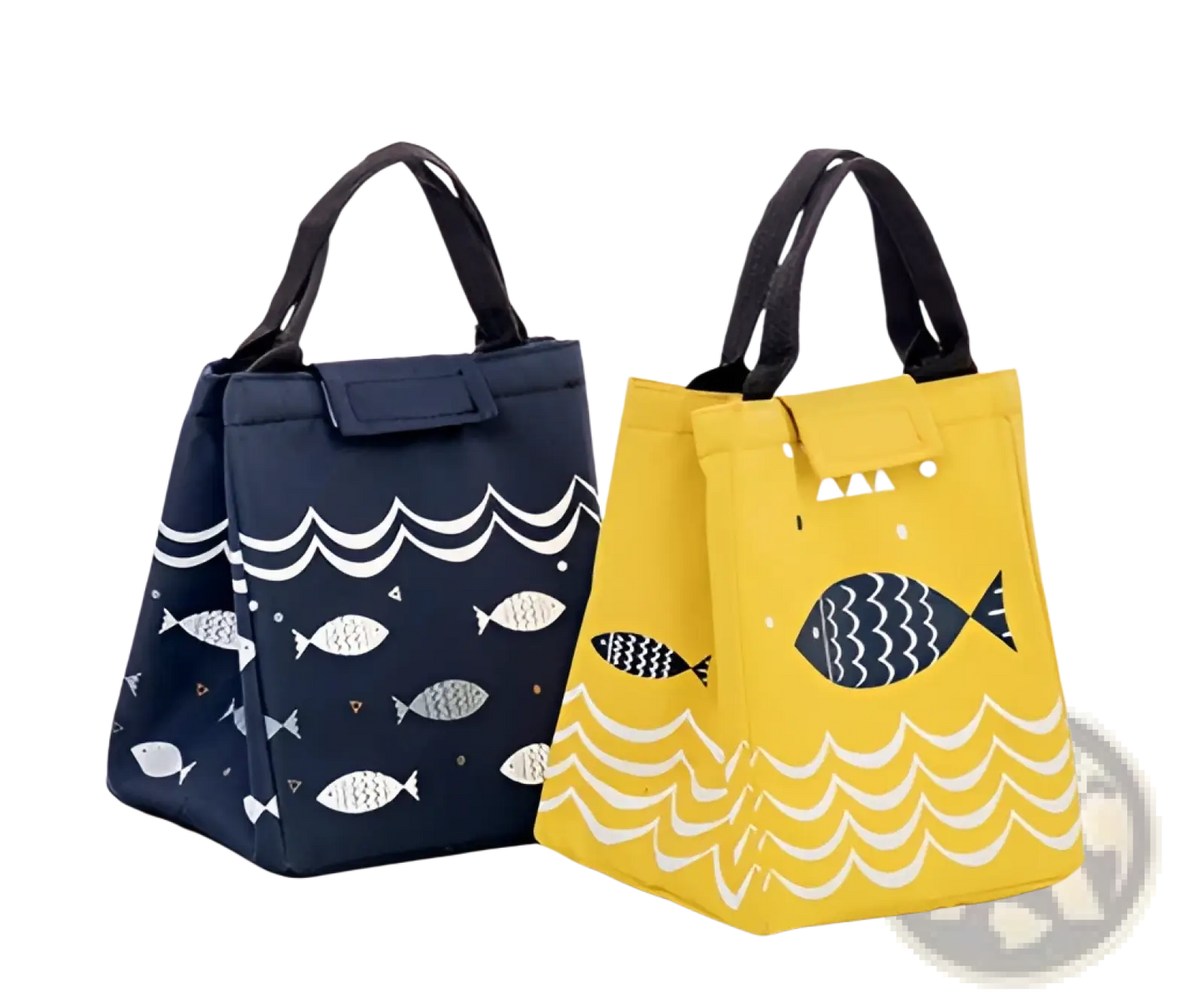 Mini Cartoon Oxford Insulated Picnic Handbag | Fish Pattern | 4 Colors | Velcro Closure | ARBA Global - Niksstuff