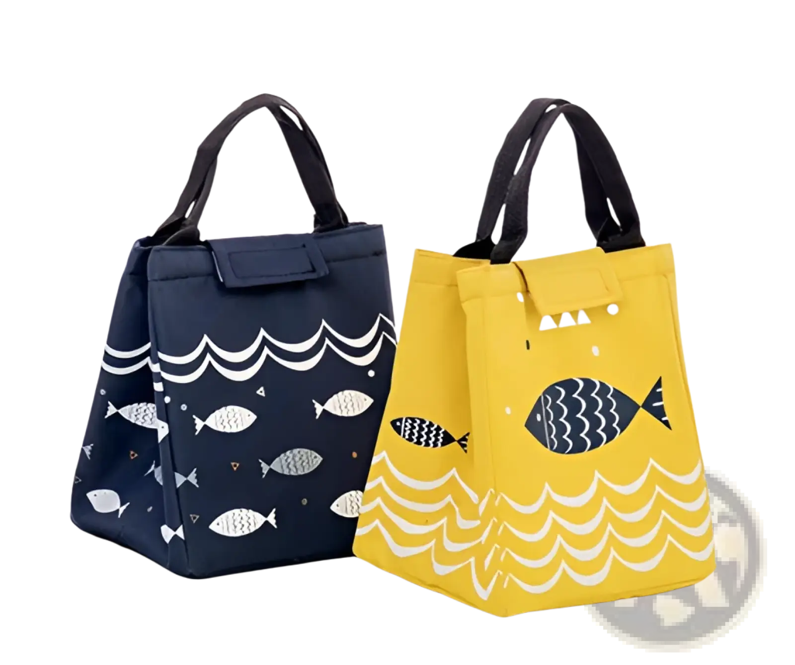 Mini Cartoon Oxford Insulated Picnic Handbag | Fish Pattern | 4 Colors | Velcro Closure | ARBA Global - Niksstuff