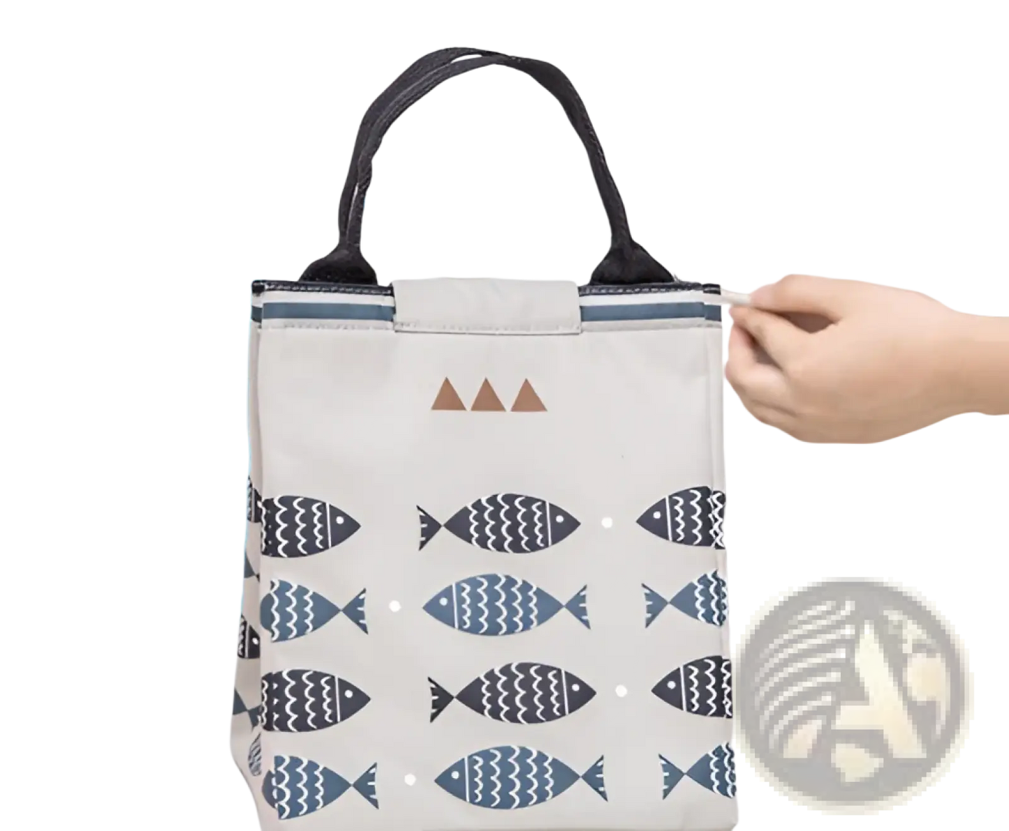 Mini Cartoon Oxford Insulated Picnic Handbag | Fish Pattern | 4 Colors | Velcro Closure | ARBA Global - Niksstuff