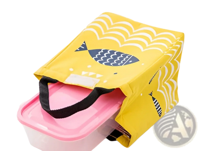 Mini Cartoon Oxford Insulated Picnic Handbag | Fish Pattern | 4 Colors | Velcro Closure | ARBA Global - Niksstuff