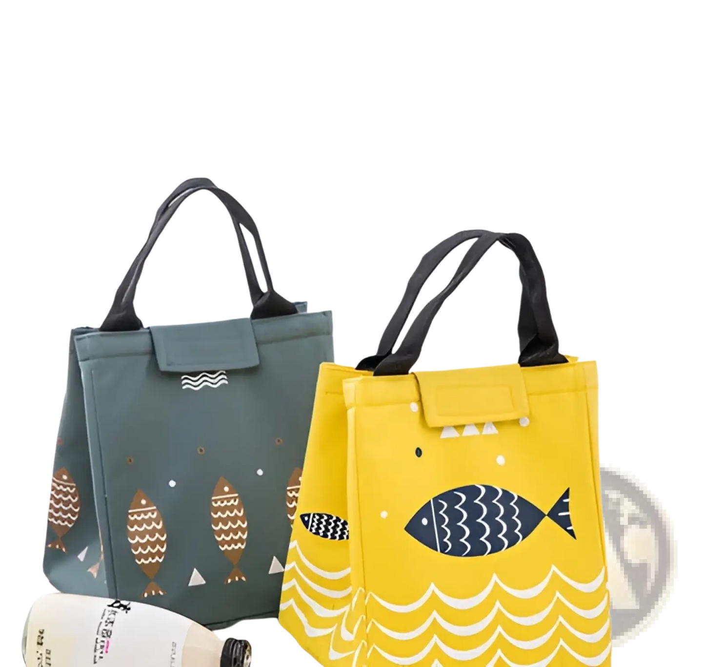Mini Cartoon Oxford Insulated Picnic Handbag | Fish Pattern | 4 Colors | Velcro Closure | ARBA Global - Niksstuff