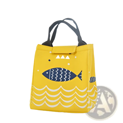 Mini Cartoon Oxford Insulated Picnic Handbag | Fish Pattern | 4 Colors | Velcro Closure | ARBA Global - Niksstuff