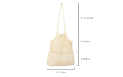 Organic Cotton Mesh & Fabric Tote Bag