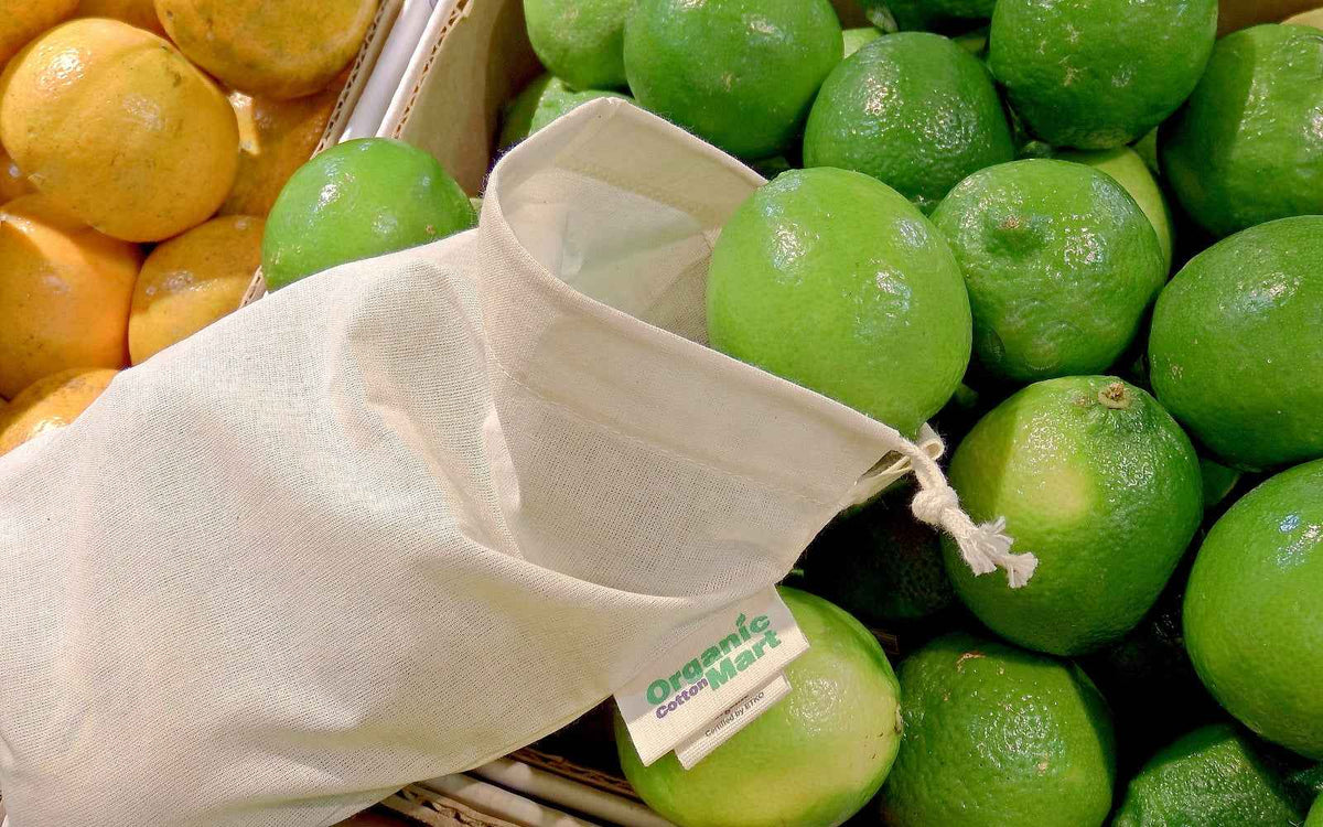 Organic Cotton Muslin Produce Bags