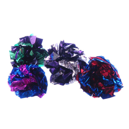 Jeffers Mylar Crackle Balls Cat Toys | 4-Pack | Assorted Colors - Niksstuff