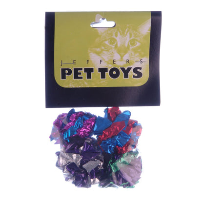 Jeffers Mylar Crackle Balls Cat Toys | 4-Pack | Assorted Colors - Niksstuff