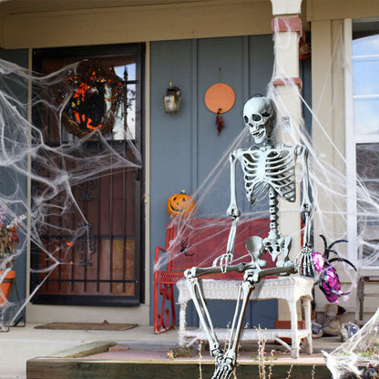 5.4 FT Life-Size Halloween Skeleton – Full Body Hanging with Movable Joints